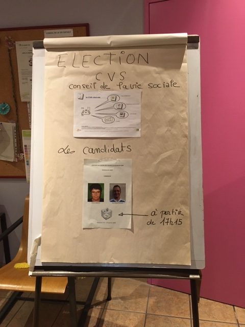 election cvs la bergerie unapei de l'Oise panneau d'information